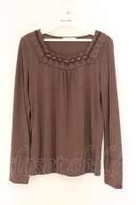 画像1: axes femme / スカラップレースインナーカットソー M ブラウン O-26-10-18-1007-AX-TO-IG-OS (1)