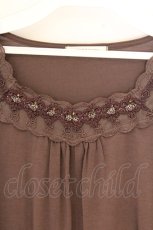 画像3: axes femme / スカラップレースインナーカットソー M ブラウン O-26-10-18-1007-AX-TO-IG-OS (3)