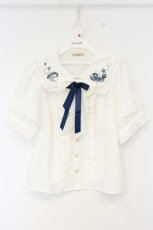 画像1: Amavel / Jerryfish Aquarium ブラウス  シロ×ネイビー O-26-10-18-1009-CA-BL-IG-OS (1)