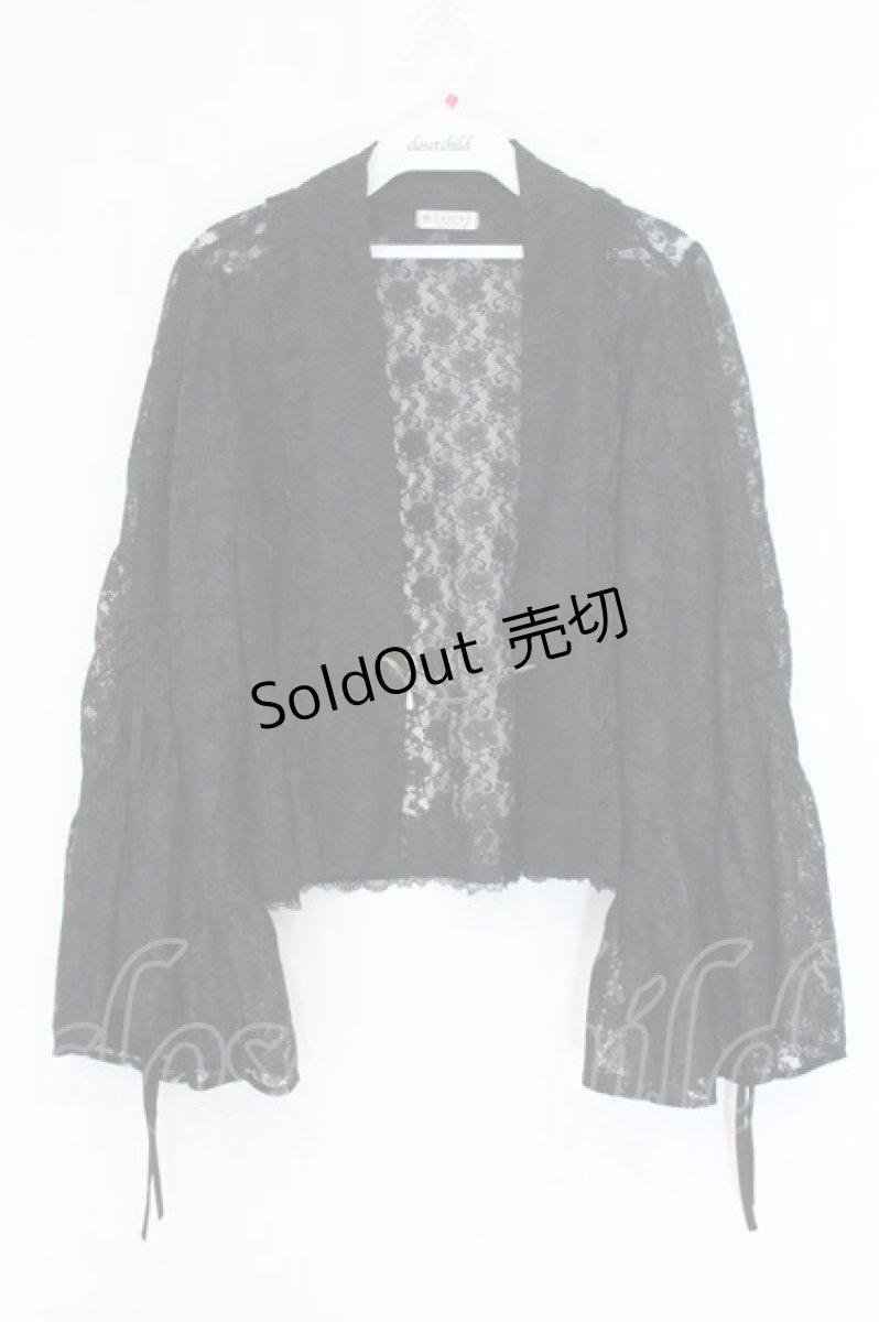 画像1: axes femme / ドロストリボン総レースボレロ F クロ O-26-10-18-1003-AX-TO-IG-OS (1)