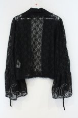 画像2: axes femme / ドロストリボン総レースボレロ F クロ O-26-10-18-1003-AX-TO-IG-OS (2)