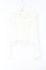 画像1: axes femme POETIQUE / レースラッフルフリルブラウス  シロ O-26-10-18-1024-AX-BL-IG-OS (1)