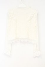 画像2: axes femme POETIQUE / レースラッフルフリルブラウス  シロ O-26-10-18-1024-AX-BL-IG-OS (2)