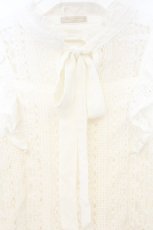 画像3: axes femme POETIQUE / レースラッフルフリルブラウス  シロ O-26-10-18-1024-AX-BL-IG-OS (3)