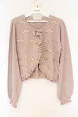 画像1: PINK HOUSE / 透かし編みボレロ風カーディガン F ピンク O-26-10-18-054-LO-TO-IG-OS (1)