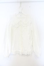 画像1: Lu Dan / 裏起毛丸襟ブラウス M シロ O-26-10-18-058-LO-BL-OW-OS (1)