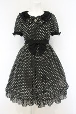 画像1: BABY,THE STARS SHINE BRIGHT / スノードットシフォンワンピース  クロ O-26-10-18-012-BA-OP-OW-OS (1)