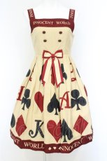 画像1: Innocent World / トランプゴブランハイウエストジャンパースカート M ベージュ O-26-10-18-018-IW-OP-OW-OS (1)