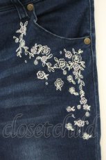 画像2: axes femme / 薔薇刺繍パンツ M インディゴ O-26-10-19-043-AX-PA-IG-OS (2)