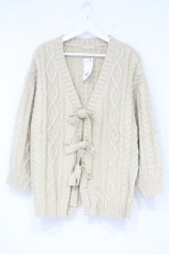 画像1: axes femme / リボンロングニットカーディガン  ベージュ O-26-10-19-054-AX-TO-IG-OS (1)