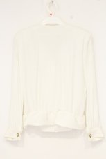 画像3: INGEBORG / ピンタックダブルリボンノーカラーブラウス  シロ O-26-10-19-072-LO-BL-IG-OS (3)