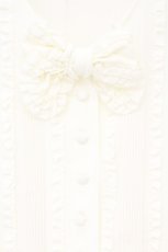 画像2: INGEBORG / フリルタックリボンスクエアブラウス  シロ O-26-10-19-078-LO-BL-IG-OS (2)