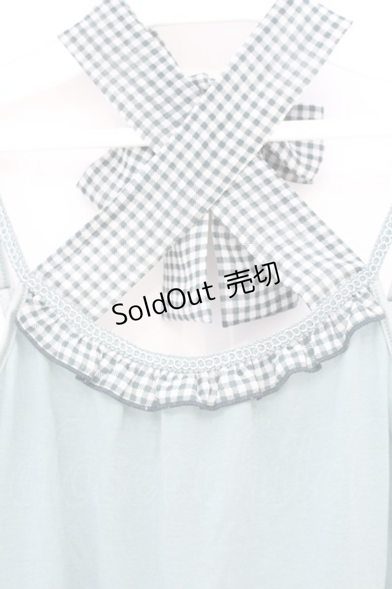 画像2: axes femme / シフォンホルターキャミソール付きサマーニット M グリーン O-26-10-19-084-AX-TO-OW-OS (2)