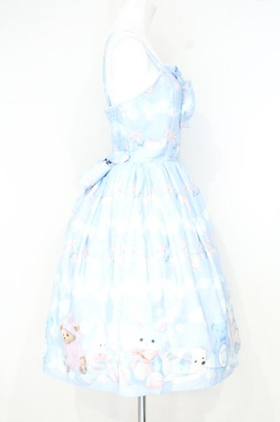 axes femme kawaii クラシックベリージャンスカ　白 axes femme kawaii / ランドリー柄ジャンスカ サックス O-26-10-19-013