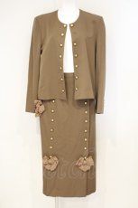 画像1: INGEBORG / 金ボタンノーカラーセットアップ  ブラウン O-26-10-19-002-LO-OP-IG-OS (1)