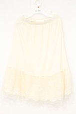 画像1: axes femme / 繊細レースミディ丈ペチスカート M シロ O-26-10-19-025-AX-SK-IG-OS (1)