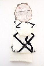 画像2: Kurumi Collaboration / ECkurumiOVKリボン オーバーニーソックス 23-25cm シロ×クロ O-26-10-20-069-LO-ZA-IG-OS (2)