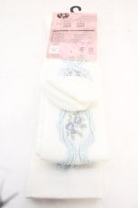 画像2: m petit by misako / ECAMOVKバラレース オーバーニーソックス 23-25cm サックス×シロ O-26-10-20-071-LO-ZA-IG-OS (2)