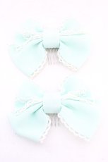 画像1: Angelic Pretty / Candyレースグログランリボンコーム  ミントグリーン O-26-10-20-077-AP-ZA-IG-OS (1)