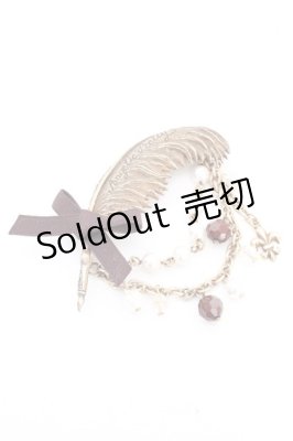 Preview of Victorian Letterブローチ  ゴールド×ブラウン