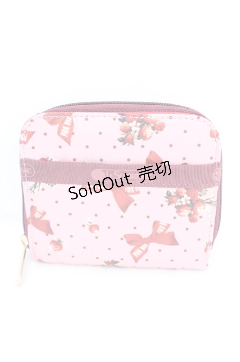画像1: PINK HOUSE / × LeSportsac PHリボンベリーフェッティ柄折り畳み財布  ピンク O-26-10-20-083-LO-ZA-IG-OS (1)