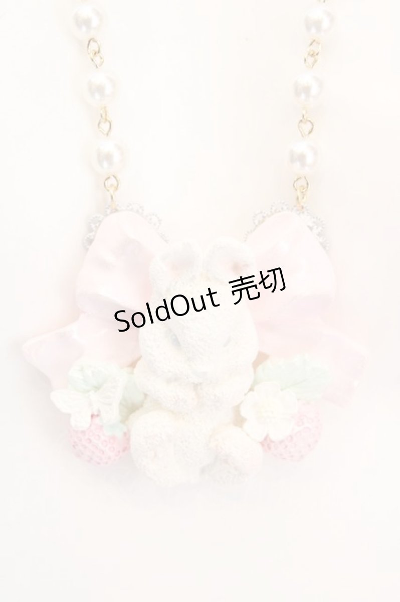 画像1: PM:L / ラビットネックレス  シロ×+ピンク O-26-10-20-092-LO-AC-IG-OS (1)