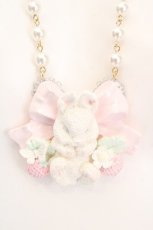 画像1: PM:L / ラビットネックレス  シロ×+ピンク O-26-10-20-092-LO-AC-IG-OS (1)