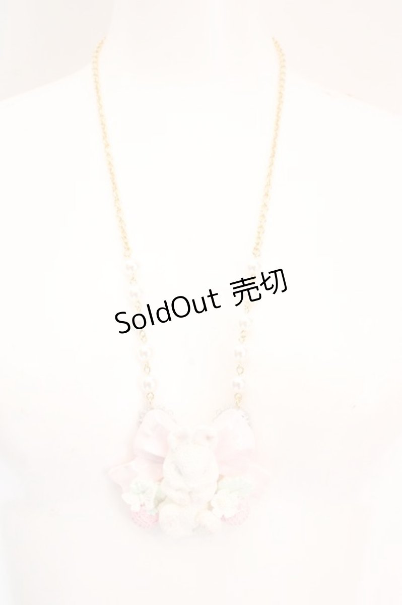 画像2: PM:L / ラビットネックレス  シロ×+ピンク O-26-10-20-092-LO-AC-IG-OS (2)