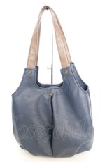 画像1: axes femme / ローズモチーフレザーハンドバッグ 35×15×30cm ネイビー O-26-10-20-102-AX-BG-IG-OS (1)