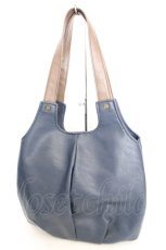 画像2: axes femme / ローズモチーフレザーハンドバッグ 35×15×30cm ネイビー O-26-10-20-102-AX-BG-IG-OS (2)