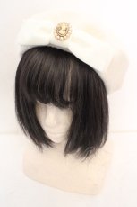画像1: m petit by misako / AMモチーフリボンベレー帽  アイボリー O-26-10-20-025-LO-AC-IG-OS (1)