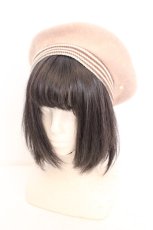 画像1: axes femme / ロゴプレート付ラインベレー  ベージュ O-26-10-20-033-AX-AC-IG-OS (1)