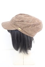 画像2: axes femme POETIQUE / プレート付きレースキャスケット 57.5cm ブラウン O-26-10-20-039-AX-AC-IG-OS (2)