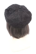 画像3: axes femme POETIQUE / プレート付きレースキャスケット 57.5cm クロ O-26-10-20-040-AX-AC-IG-OS (3)