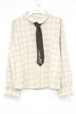 画像1: axes femme / ネクタイ付きブラウス M ベージュ O-26-10-22-049-AX-BL-IG-OS (1)