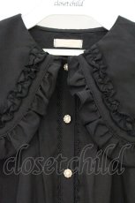 画像2: axes femme POETIQUE / フリルビッグ襟ブラウス M クロ O-26-10-22-072-AX-BL-IG-OS (2)