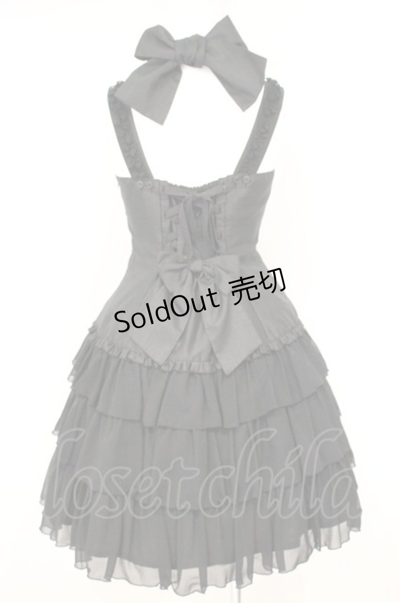画像5: metamorphose / フリルリボンホルタージャンパースカート  クロ O-26-10-22-006-ME-OP-IG-OS (5)