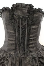 画像2: ATELIER PIERROT / Bustle Corset Dress[Rose Jacquard]  ブラック O-26-10-22-011-EL-OP-OW-OS (2)