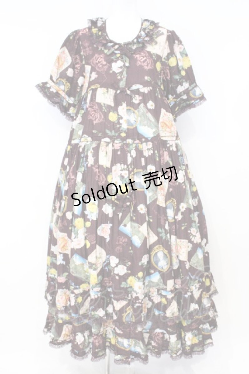 画像1: PINK HOUSE / ブーケモチーフプリントワンピース  バーガンディ O-26-10-22-015-LO-OP-IG-OS (1)