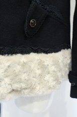 画像2: axes femme / 薔薇ボア使いショートコート M ネイビー O-26-10-23-044-AX-CO-OW-OS (2)