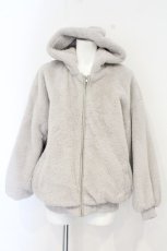 画像1: axes femme / ファーフードブルゾン M グレー O-26-10-23-045-AX-JA-IG-OS (1)