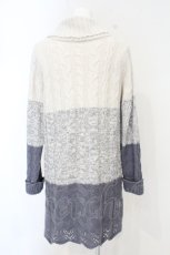 画像3: axes femme / 編上グラデーションニットワンピース M ブルー系 O-26-10-23-050-AX-OP-IG-OS (3)