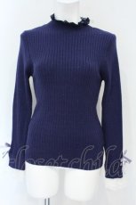 画像1: axes femme / 袖レースデザインラメニット  パープル系 O-26-10-23-051-AX-TO-IG-OS (1)