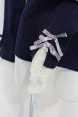 画像2: axes femme / 袖レースデザインラメニット  パープル系 O-26-10-23-051-AX-TO-IG-OS (2)