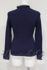 画像3: axes femme / 袖レースデザインラメニット  パープル系 O-26-10-23-051-AX-TO-IG-OS (3)
