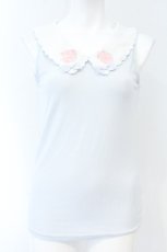 画像1: LIZ LISA / スカラップ襟刺繍タンクトップ  サックス O-26-10-23-007-LO-TO-IG-OS (1)