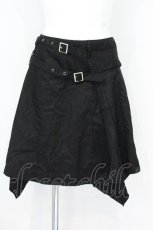 画像1: PEACE NOW / ダブルベルトアシンメトリースカート M ブラック O-26-10-23-068-PU-SK-IG-OS (1)