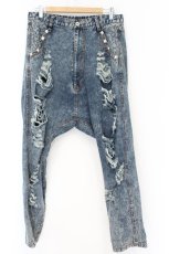 画像1: SUPER LOVERS / レオパードダメージデニムパンツ  インディゴ O-26-10-23-080-PU-PA-IG-OS (1)