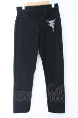 画像2: axes femme / 薔薇刺繍デニムパンツ L クロ O-26-10-23-081-AX-PA-IG-OS (2)