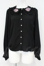 画像1: TRAVAS TOKYO / Frill Collar ブラウス F ブラック O-26-10-23-010-PU-BL-YM-OS (1)